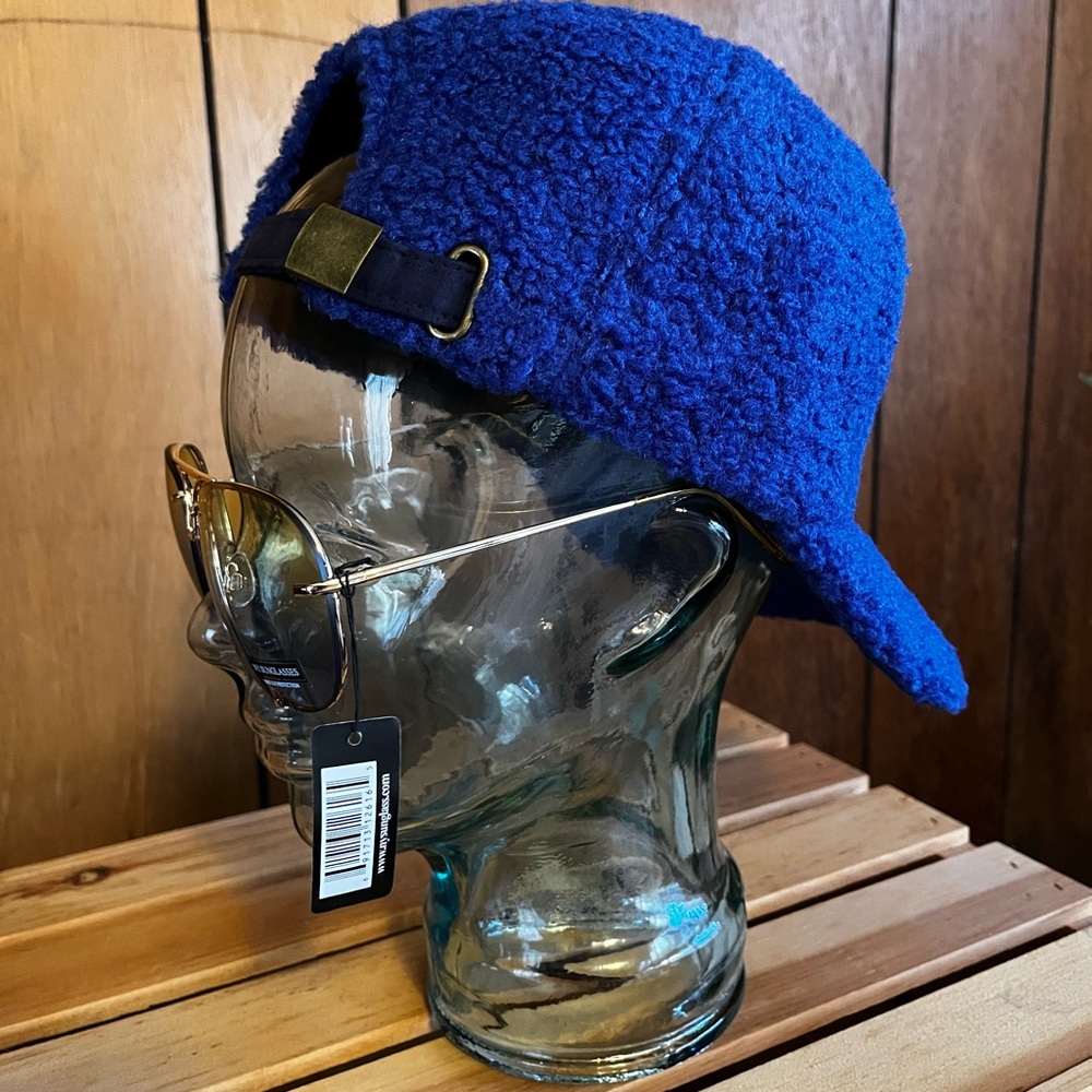 Royal Blue Teddy Fleece Winter Cap - Picture 8 of 15